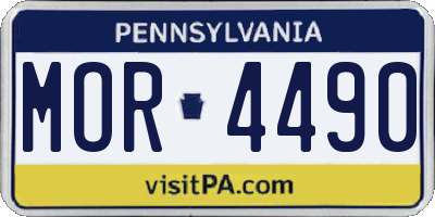 PA license plate MOR4490