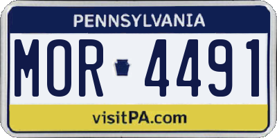 PA license plate MOR4491