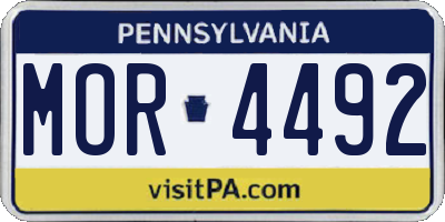 PA license plate MOR4492