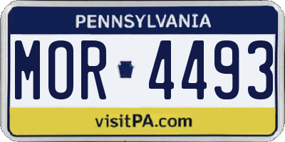 PA license plate MOR4493