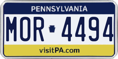 PA license plate MOR4494