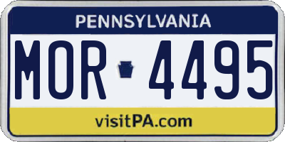 PA license plate MOR4495