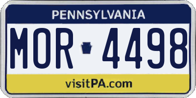 PA license plate MOR4498