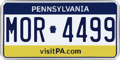 PA license plate MOR4499