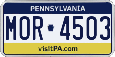 PA license plate MOR4503
