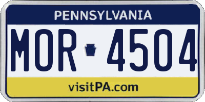PA license plate MOR4504