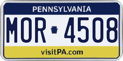 PA license plate MOR4508