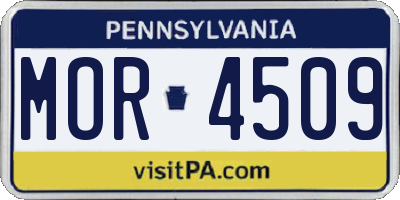 PA license plate MOR4509