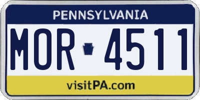 PA license plate MOR4511