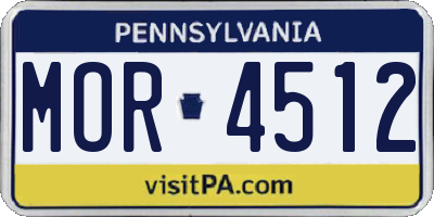 PA license plate MOR4512