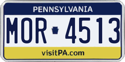 PA license plate MOR4513