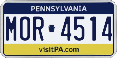 PA license plate MOR4514