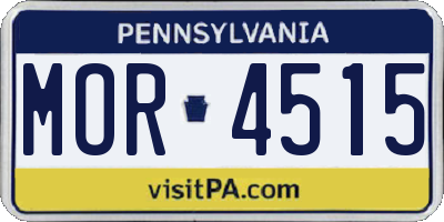 PA license plate MOR4515