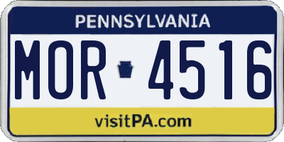 PA license plate MOR4516