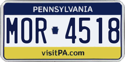 PA license plate MOR4518