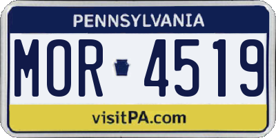 PA license plate MOR4519