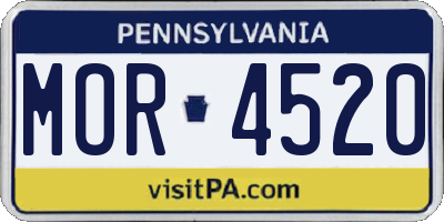 PA license plate MOR4520