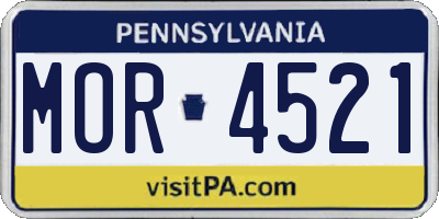 PA license plate MOR4521