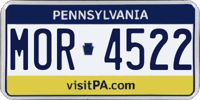 PA license plate MOR4522