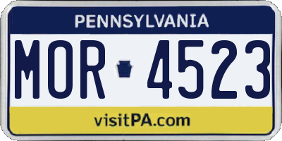 PA license plate MOR4523