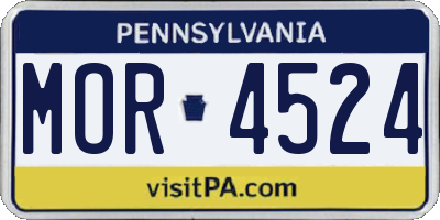 PA license plate MOR4524