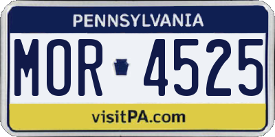 PA license plate MOR4525
