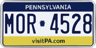 PA license plate MOR4528