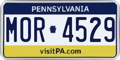 PA license plate MOR4529