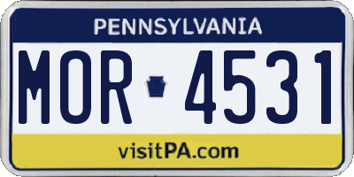 PA license plate MOR4531