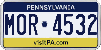 PA license plate MOR4532