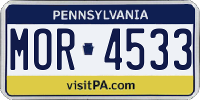 PA license plate MOR4533