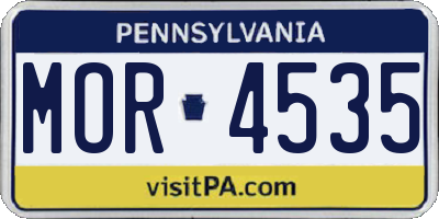 PA license plate MOR4535