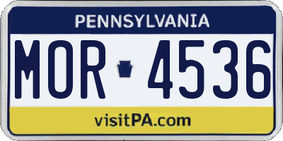 PA license plate MOR4536