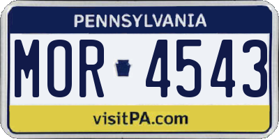 PA license plate MOR4543
