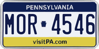 PA license plate MOR4546