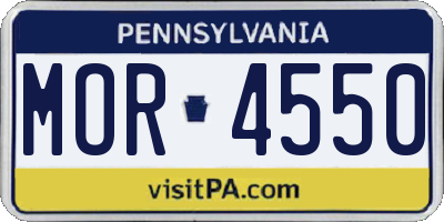 PA license plate MOR4550