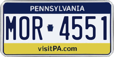 PA license plate MOR4551