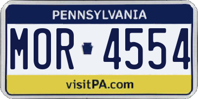 PA license plate MOR4554