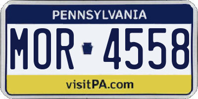 PA license plate MOR4558