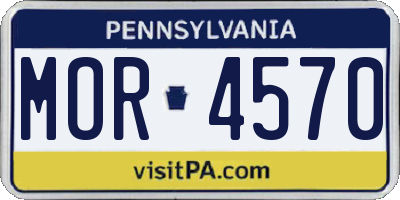 PA license plate MOR4570