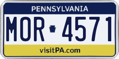 PA license plate MOR4571