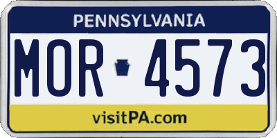 PA license plate MOR4573