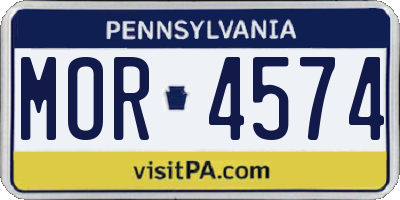 PA license plate MOR4574