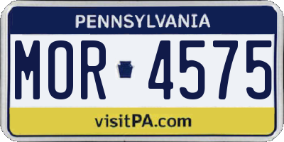 PA license plate MOR4575