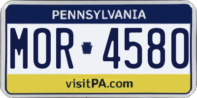 PA license plate MOR4580