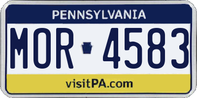 PA license plate MOR4583