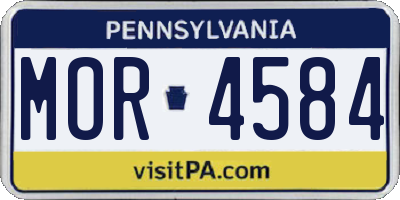 PA license plate MOR4584