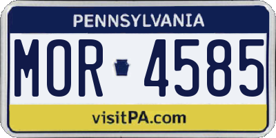 PA license plate MOR4585