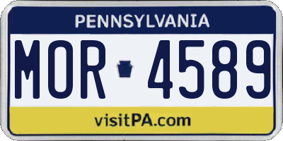 PA license plate MOR4589