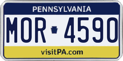 PA license plate MOR4590